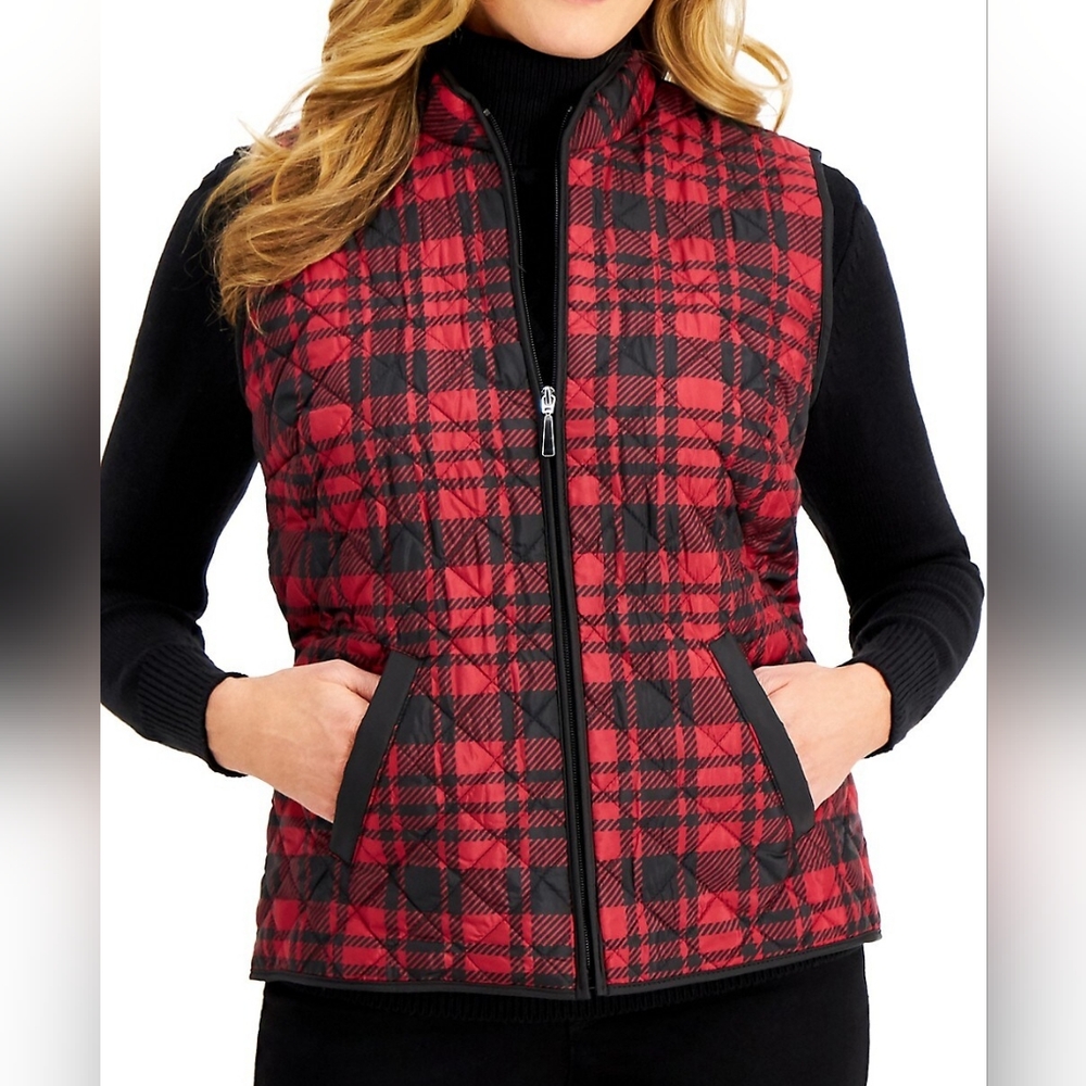 Karen Scott Fireside Plaid Vest